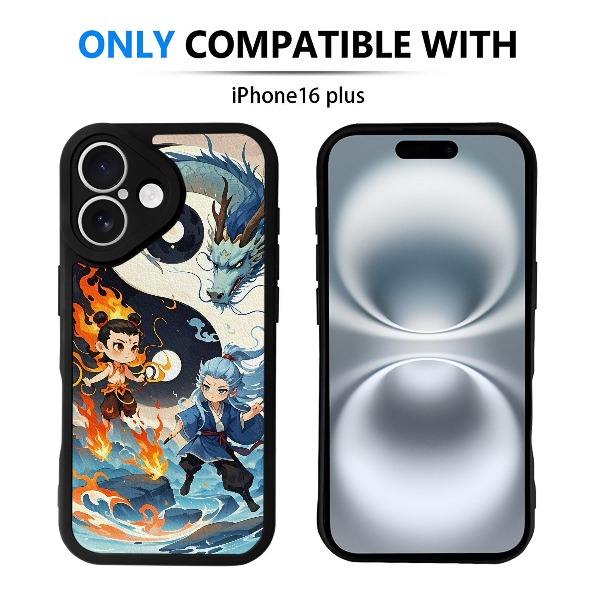 （画像用） Ne Zha 2 ナタ 魔童の大暴れ 【iPhone 16シリーズ対応】シリコンスマホケース（レザー調） 材質：シリコン